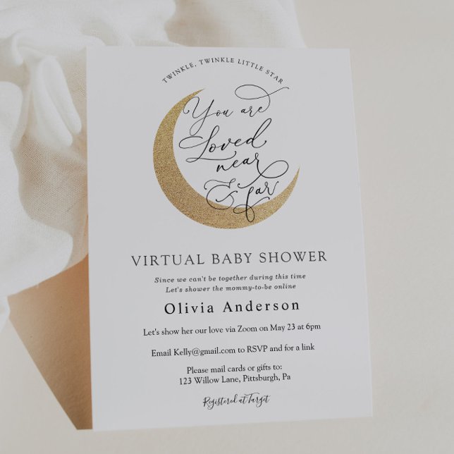 Invitation Baby shower virtuel Twinkle Star et la lune (Créateur téléchargé)