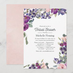 Invitation Baby shower virtuel Violet, Plum et Blush