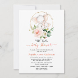Invitation Baby shower virtuel Watercolor Elephant par courri