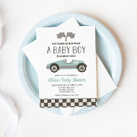 Baby Shower Voiture de Course Bleue
