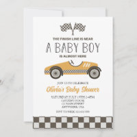 Baby Shower Voiture de Course Jaune