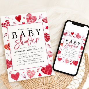 Invitation Baby shower Watercolor Sweetheart