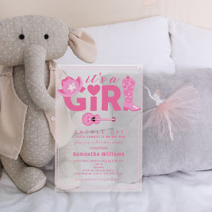 Invitation Baby Shower Western Cowgirl C'est une f