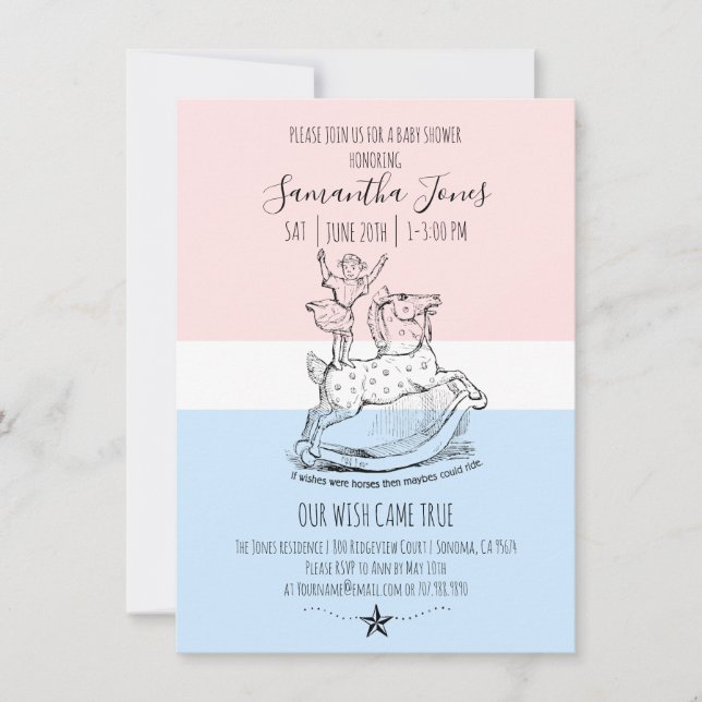 Invitation Baby shower Whimsical Bébé Pastels (Devant)
