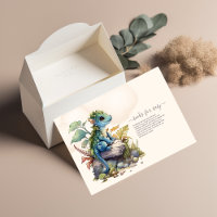 Baby shower Whimsical Blue Turquoise Dragon