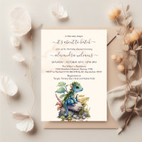 Baby shower Whimsical Blue Turquoise Dragon
