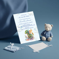 Baby shower Whimsical Blue Turquoise Dragon