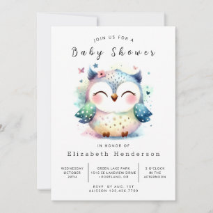 Invitation Baby shower Whimsical Custom Owl