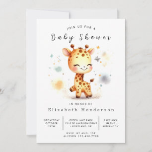 Invitation Baby shower Whimsical en ligne Giraffe