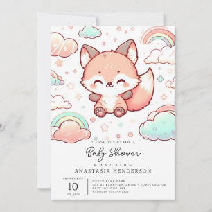 Invitation Baby shower Whimsical Fox