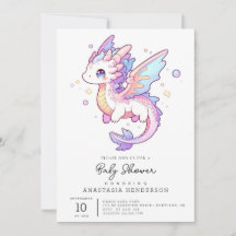 Baby shower Whimsical Pastel Dragon