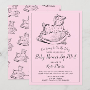 Invitation Baby shower Whimsical Rose Baby Girl par courrier