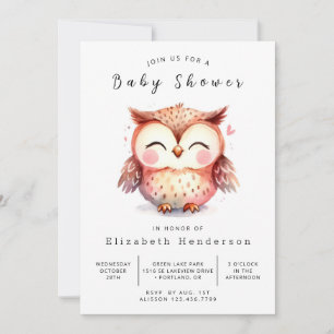 Invitation Baby shower Whimsy Custom Owl