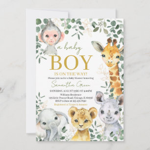 Invitation Baby shower Wild One Boy