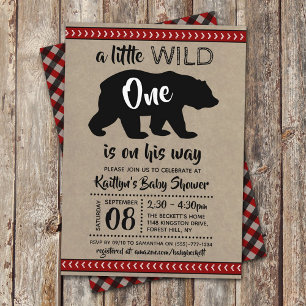 Invitation Baby shower Wild One Boys