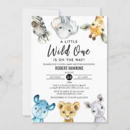 Invitation Baby shower Wild One non-genre Safari Animaux