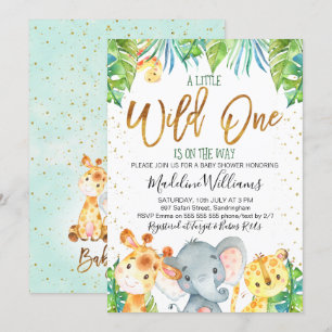 Invitation Baby shower Wild One Safari Jungle