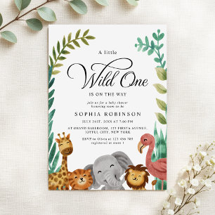 Invitation Baby shower Wild One Safari Jungle Boys