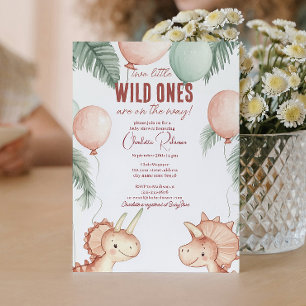 Invitation Baby shower Wild Ones et Twins