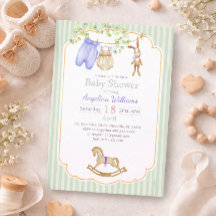 Invitation baby shower with charming designs.