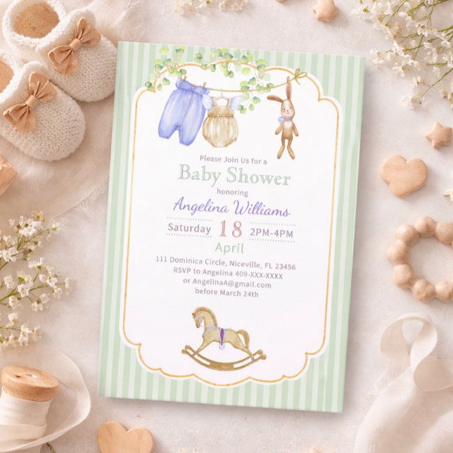 Invitation baby shower with charming designs. einladung (Von Creator hochgeladen)