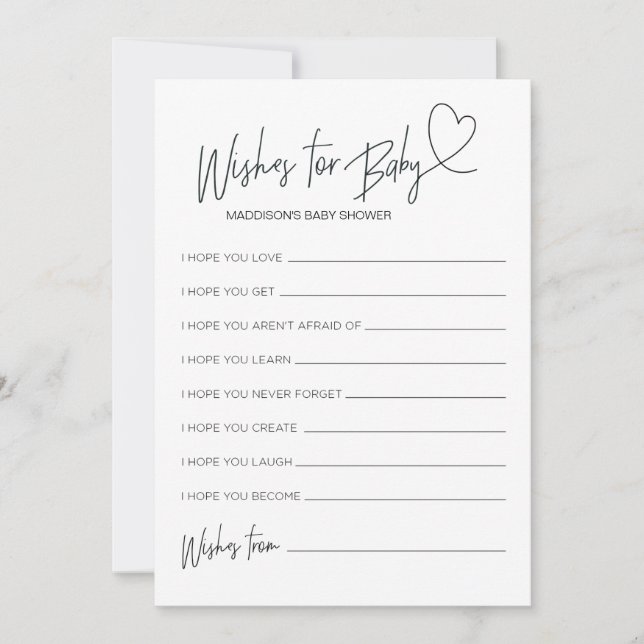 Invitation Baby shower Wives For Baby Keepsaké Game Card (Devant)