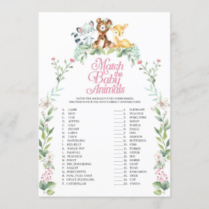 Invitation Baby shower Woodland Correspondre Le Jeu Bébé Anim