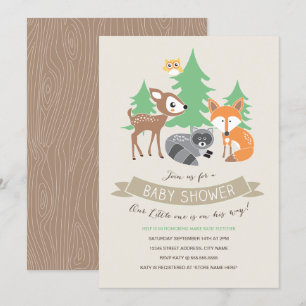 Invitation Baby shower Woodland Friends