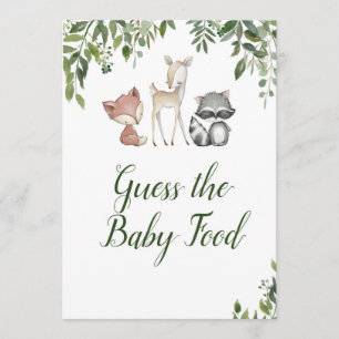Invitation Baby shower Woodland - Guess the Baby Food Game