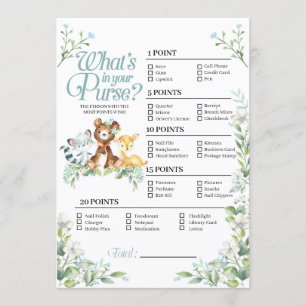 Invitation Baby shower Woodland Qu'est-ce qu'il y a dans votr