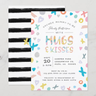 Invitation Baby shower XOXO Hugs, Love & Kisses