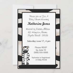 Invitation Baby shower Zebra