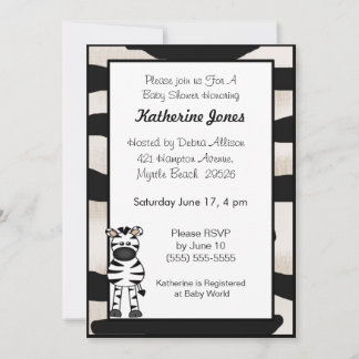 Invitation Baby shower Zebra
