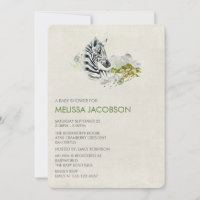 Invitation Baby shower Zebra aquarelle
