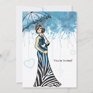 Invitation Baby shower Zebra - Blue2