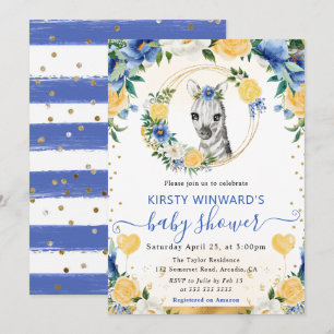 Invitation Baby shower Zebra Jungle