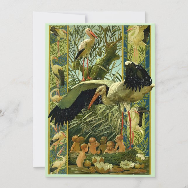 Invitation Baby showers Art Nouveau Modèle  (Devant)