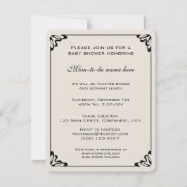 Invitation Baby-Shur vintage, fleurs jaunes prairie florale