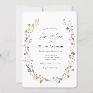Invitation Baby Sip et voir l'invitation Fleur sauvage