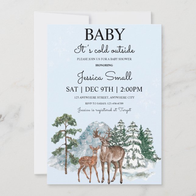 Invitation Baby Son Froid À L'Extérieur Baby shower Invitatio (Devant)
