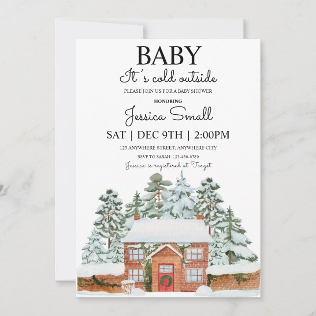 Invitation Baby Son Froid À L'Extérieur Baby shower Invitatio (Devant)
