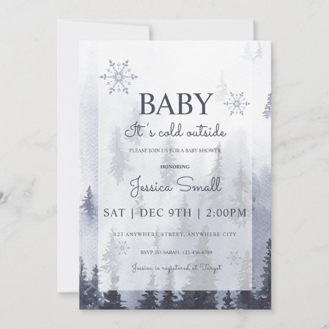 Invitation Baby Son Froid À L'Extérieur Baby shower Invitatio (Devant)