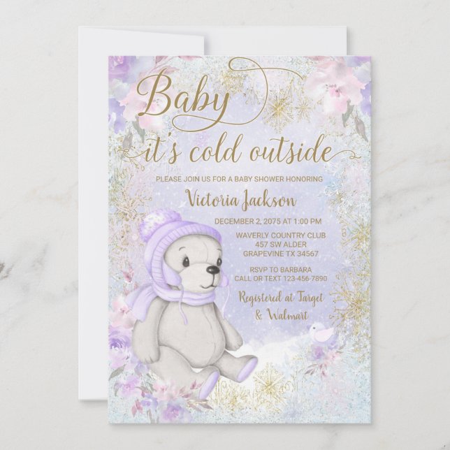 Invitation Baby Son Froid À L'Extérieur Baby shower Invitatio (Devant)