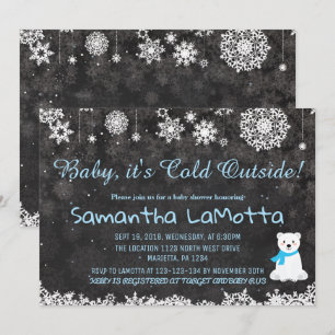 Invitation Baby Son froid Hors Baby shower d'ours polaire