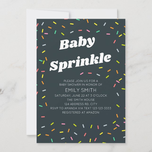 Invitation Baby Sprinkle se traduit par Fête de naissance or  (Devant)