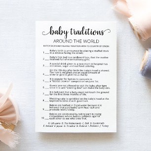 Invitation Baby Traditions jeu Baby shower party Card