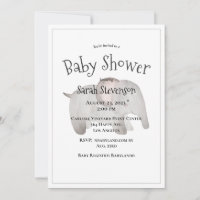 Baby Watercolor Elephant Baby shower moderne