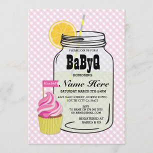 Invitation BaByQ Baby shower de révélation de genre Pink Chec