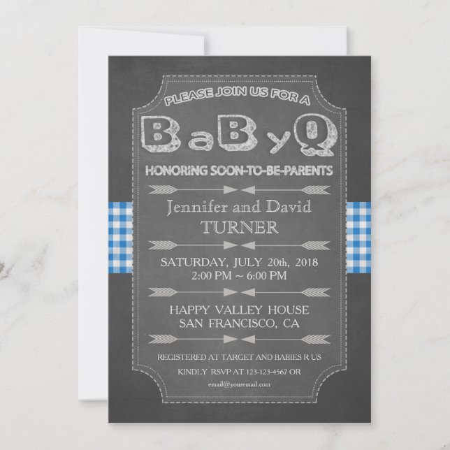 Invitation BaByQ Baby shower unique (Devant)
