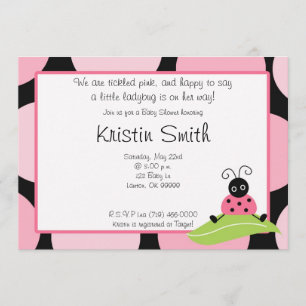 Invitation babyshow On chatouille rose, et heureux de saya...